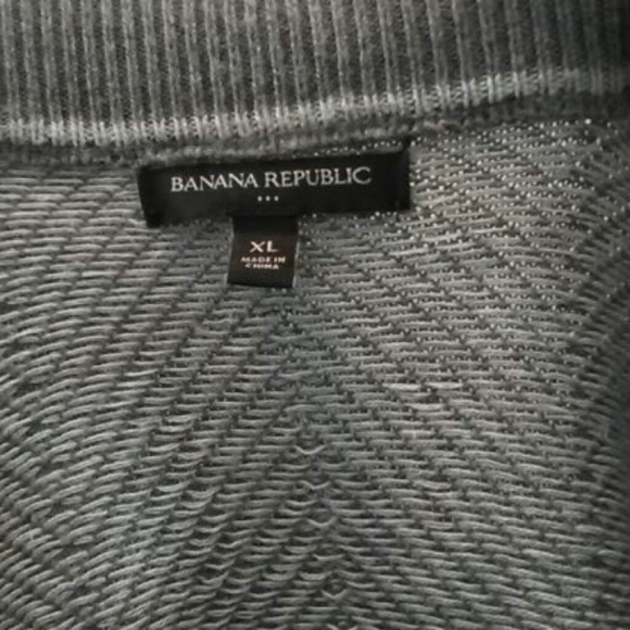 Like New Banana Republic Gray/White XL Cotton & Rayon Blend Full Zip Sweater - Picture 6 of 14